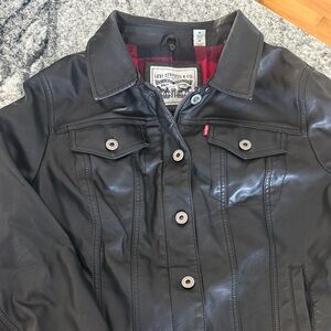 Black Leather Jacket Levi’s Medium